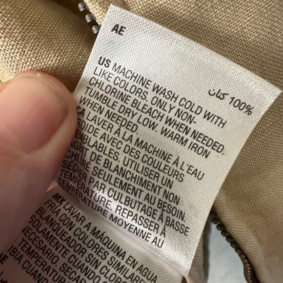 club room men’s linen zip front bomber jacket xl beige casual lightweight summer - Picture 11 of 11